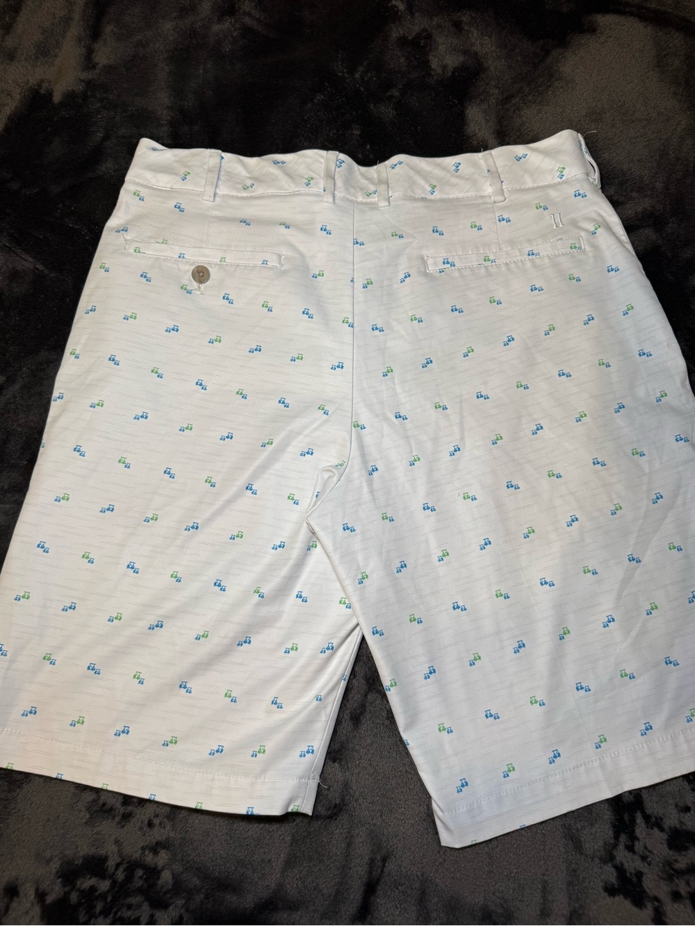 Walter Hagen White Golf Shorts with Blue & Green Mini golf carts size 34 - Picture 5 of 8